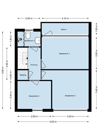 Floorplan - Diepenbrocklaan 24, 4614 BM Bergen op Zoom